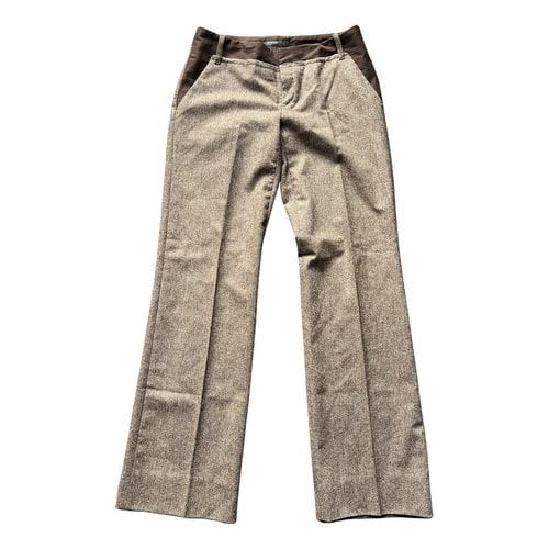 Pre-owned Drykorn Wool Large Pants In Brown