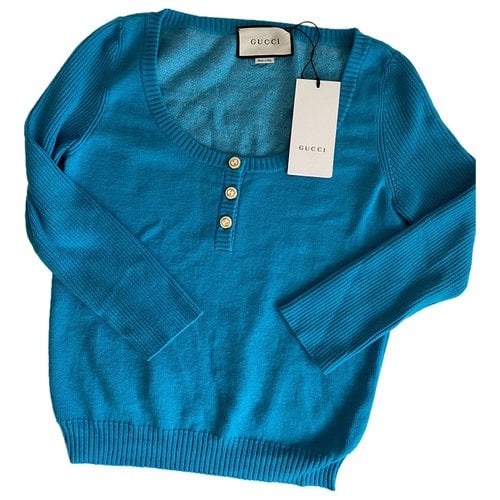 Pre-owned Gucci Wool Jumper In Turquoise