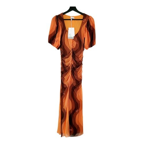Pre-owned Ganni Mid-length Dress In Orange