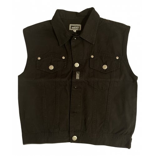 Pre-owned Versace Short Vest In Black