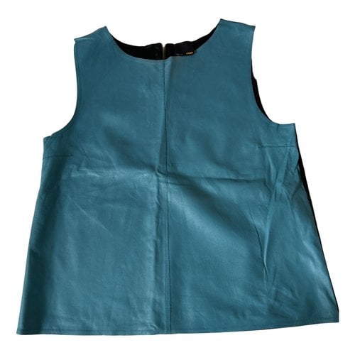 Pre-owned Fendi Leather Vest In Blue
