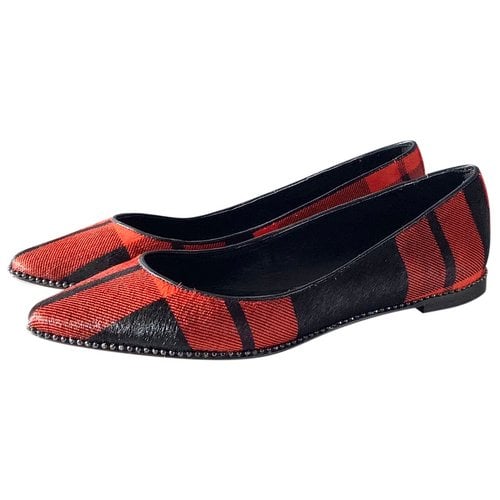 Pre-owned Coach Pony-style Calfskin Ballet Flats In Multicolour