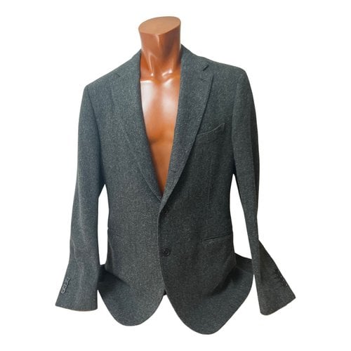 Pre-owned Piombo Wool Vest In Anthracite