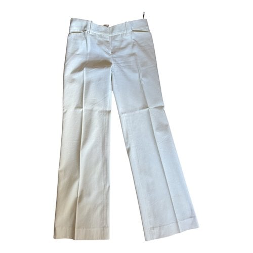 Pre-owned Celine Straight Pants In White