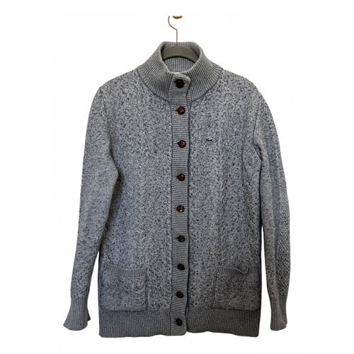 Pre-owned Lacoste Wool Cardigan In Grey