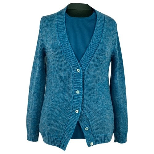 Pre-owned Prada Wool Cardigan In Blue