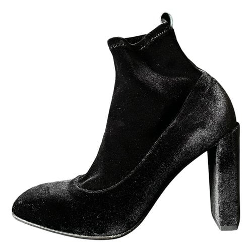 Pre-owned Aeyde Cloth Ankle Boots In Black