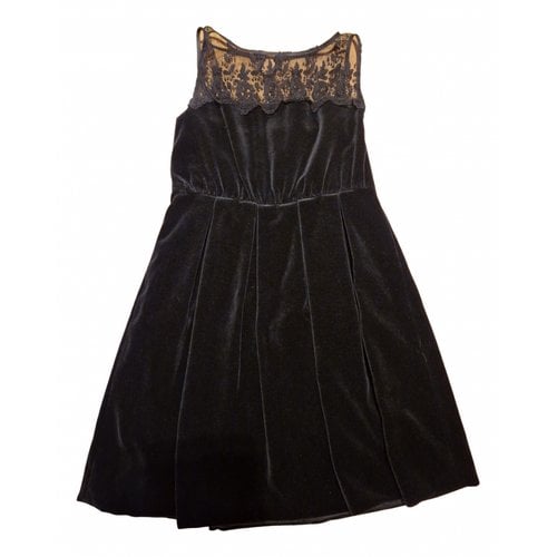 Pre-owned Karl Lagerfeld Velvet Mini Dress In Black