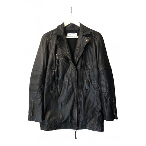 Pre-owned Whistles Leather Jacket In Black