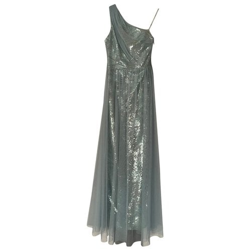 Pre-owned Aidan Mattox Maxi Dress In Turquoise