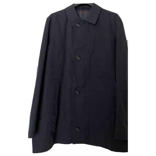 Pre-owned Herno Peacoat In Blue