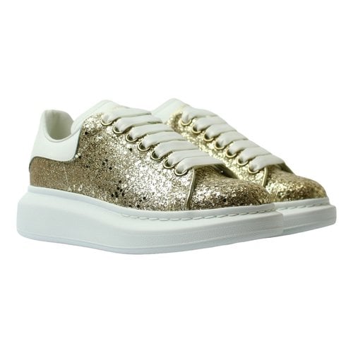 Pre-owned Alexander Mcqueen Oversize Glitter Trainers In Gold