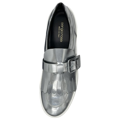 Pre-owned Sergio Rossi Leather Trainers In Silver