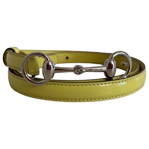 Pre-owned Gucci Leather Belt In Yellow