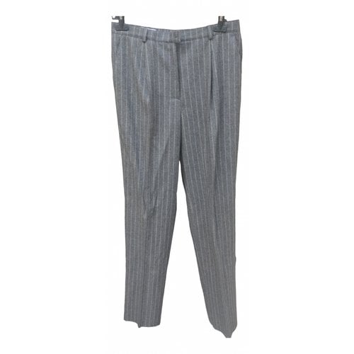 Pre-owned Basler Wool Straight Pants In Grey