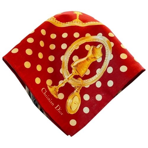 Pre-owned Dior Silk Handkerchief In Red