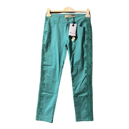 Pre-owned Blumarine Straight Pants In Turquoise