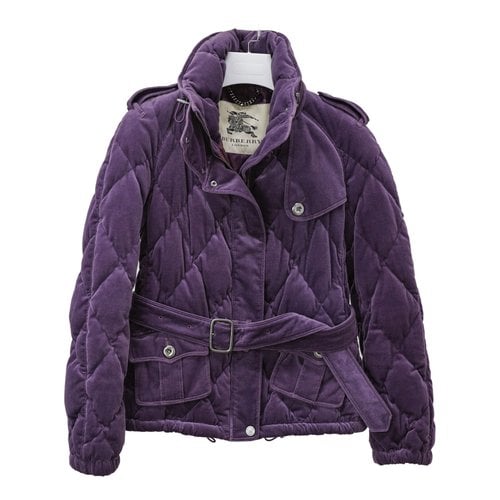 Pre-owned Burberry Velvet Coat In Purple