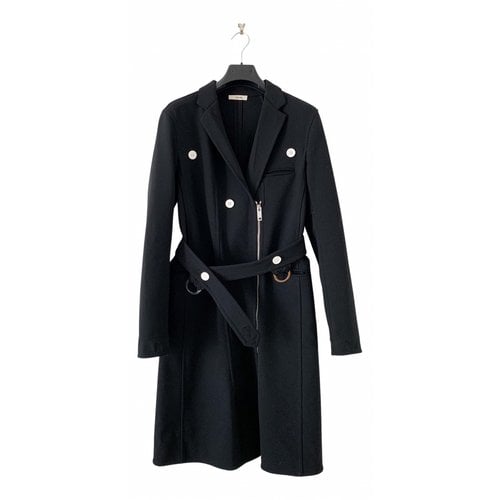 Pre-owned Celine Wool Trench Coat In Black