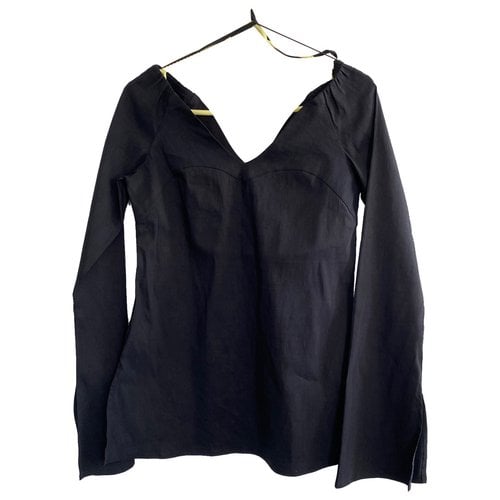 Pre-owned Beaufille Linen Blouse In Black