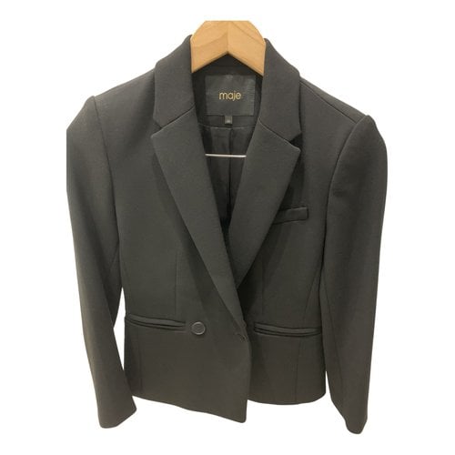 Pre-owned Maje Suit Jacket In Black