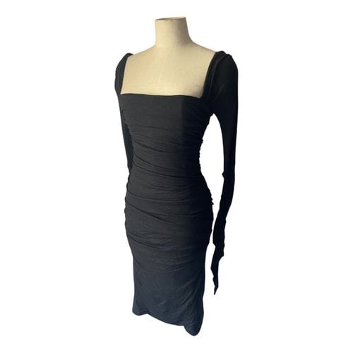 Pre-owned Dolce & Gabbana Velvet Mid-length Dress In Black
