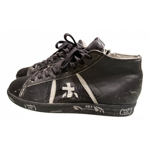 Pre-owned Premiata Leather Trainers In Black