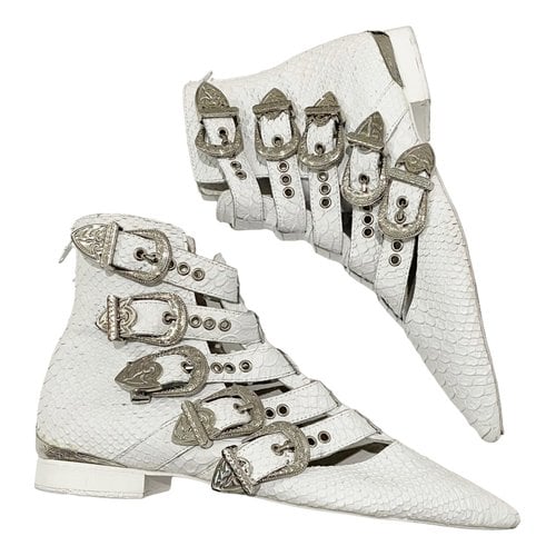 Pre-owned Jeffrey Campbell Leather Ankle Boots In White