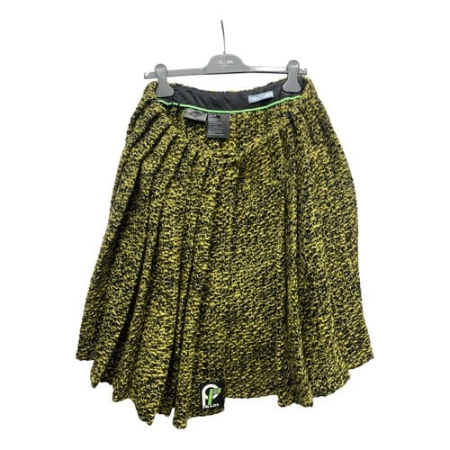 Pre-owned Prada Wool Mid-length Skirt In Yellow
