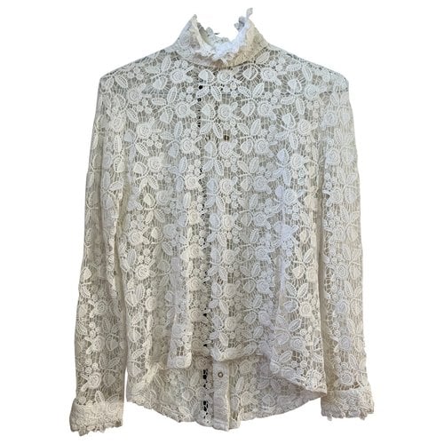 Pre-owned Roseanna Lace Blouse In White