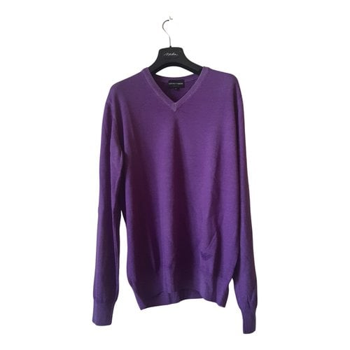 Pre-owned Emporio Armani Wool Pull In Purple