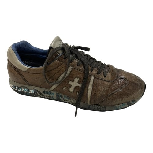 Pre-owned Premiata Leather Low Trainers In Brown