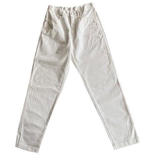 Pre-owned Fendi Slim Pants In White
