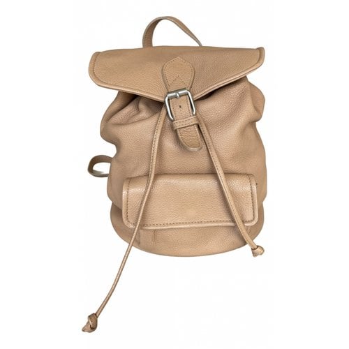 Pre-owned Doucal's Leather Backpack In Beige