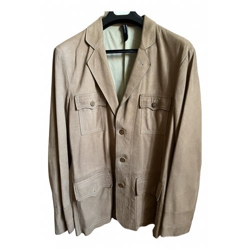 Pre-owned Garrett Leight Leather Jacket In Camel