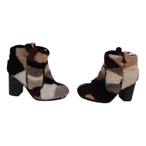 Pre-owned Laurence Dacade Shearling Ankle Boots In Multicolour