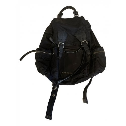 Pre-owned Burberry The Rucksack Cloth Backpack In Black