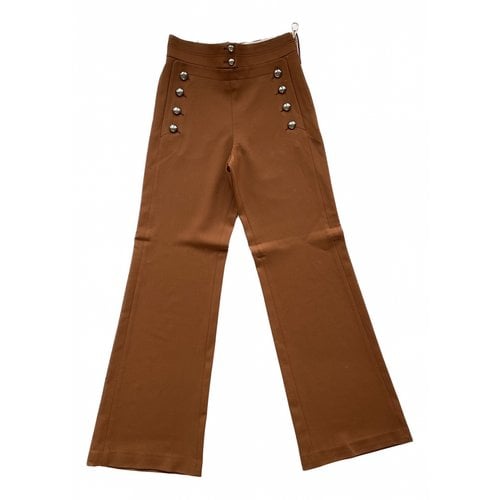 Pre-owned Chloé Wool Large Pants In Orange