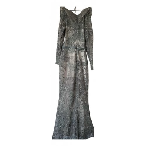 Pre-owned Private Party Velvet Maxi Dress In Silver