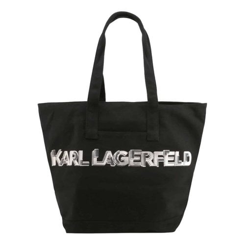 Pre-owned Karl Lagerfeld Cloth Handbag In Black