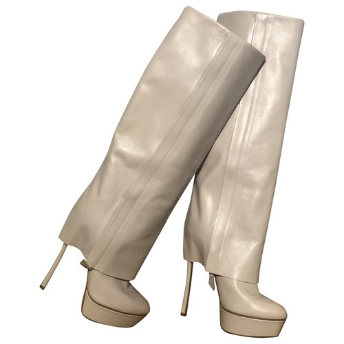 Pre-owned Casadei Leather Boots In Beige