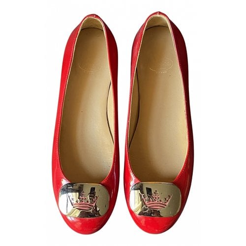 Pre-owned Church's Leather Ballet Flats In Red