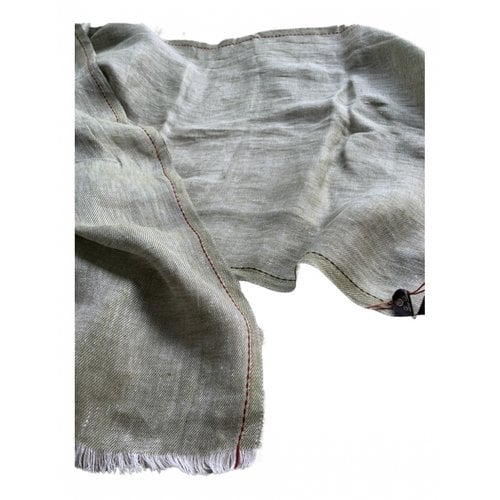 Pre-owned Loro Piana Linen Scarf & Pocket Square In Grey
