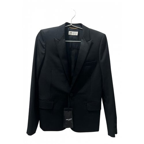 Pre-owned Saint Laurent Wool Blazer In Black