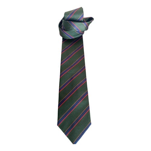 Pre-owned Pierre Cardin Silk Tie In Green