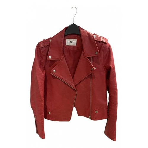 Pre-owned Claudie Pierlot Leather Jacket In Red