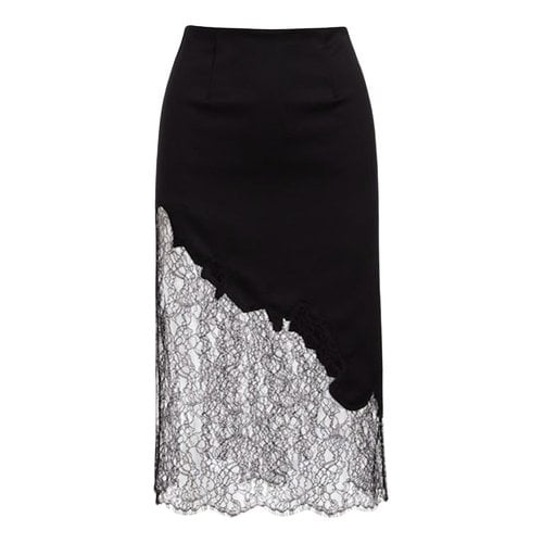 Pre-owned Alice And Olivia Wool Mid-length Skirt In Black