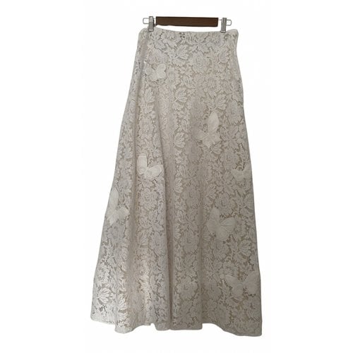 Pre-owned Valentino Maxi Skirt In White