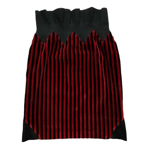 Pre-owned Jean Paul Gaultier Velvet Mid-length Skirt In Red