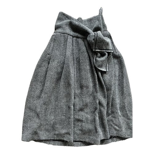 Pre-owned Yohji Yamamoto Wool Skirt In Grey